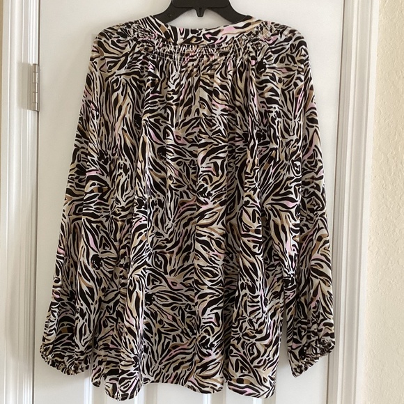 Lilly Pulitzer Elsa 100% Silk Blouse Top Tunic *Onyx Can You Zee Me* NWOT Sz XL - Picture 6 of 16